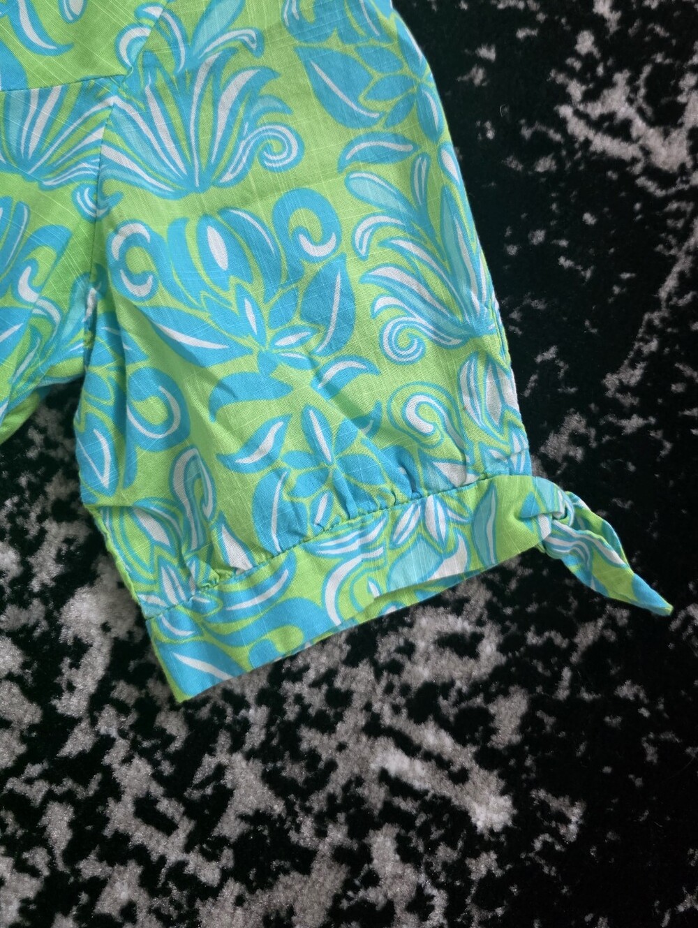 Lilly Pulitzer Krysta Tunic Dress Green Blue Tropical Print Size 10 - Picture 3 of 9